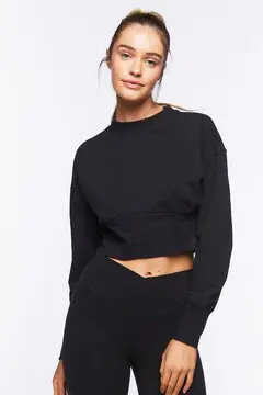 Forever 21 Forever 21 Active Cropped Pullover Black. 2