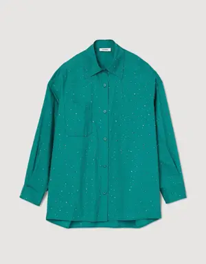Rhinestone-embellished shirt