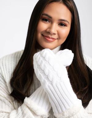 White - Cozy Lined Mittens