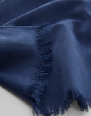 Cotton linen-blend scarf