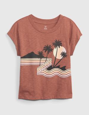 Kids 100% Organic Cotton Graphic T-Shirt brown