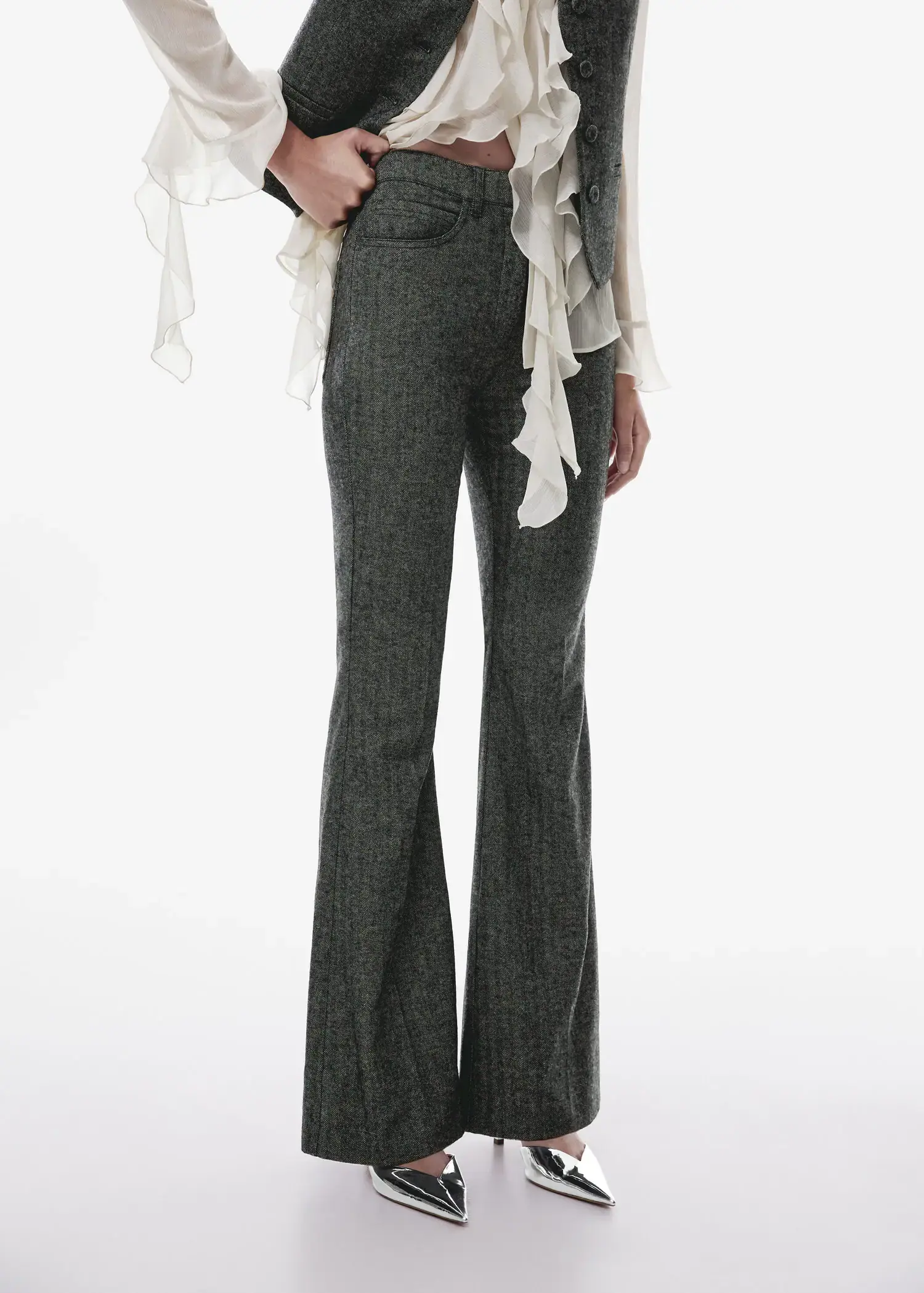 Mango Flared wool suit trousers. 2