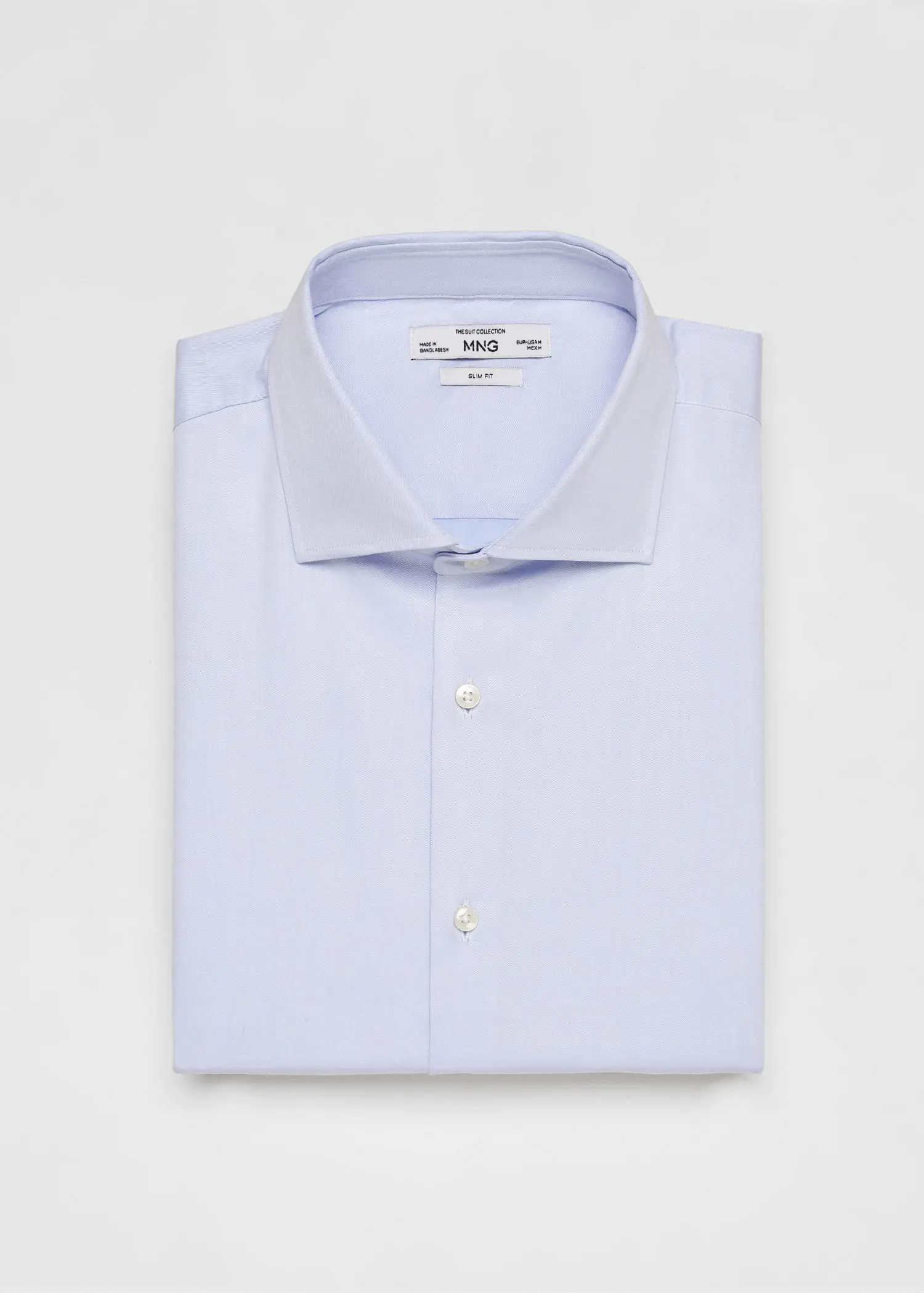 Mango Twill fabric slim-fit suit shirt with cufflinks . 1