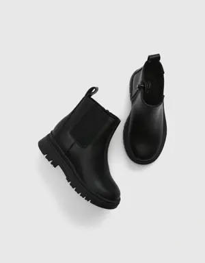 Toddler Metallic Ankle Boots black