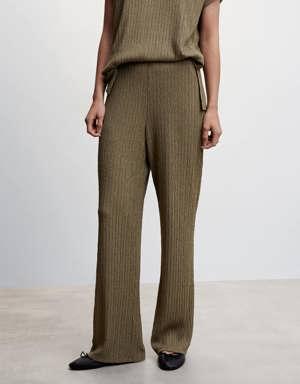 Textured palazzo trousers