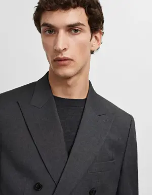 Slim fit double-breasted suit blazer