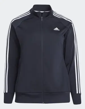 Essentials Warm-Up Tricot Slim 3-Stripes Track Jacket (Plus Size)