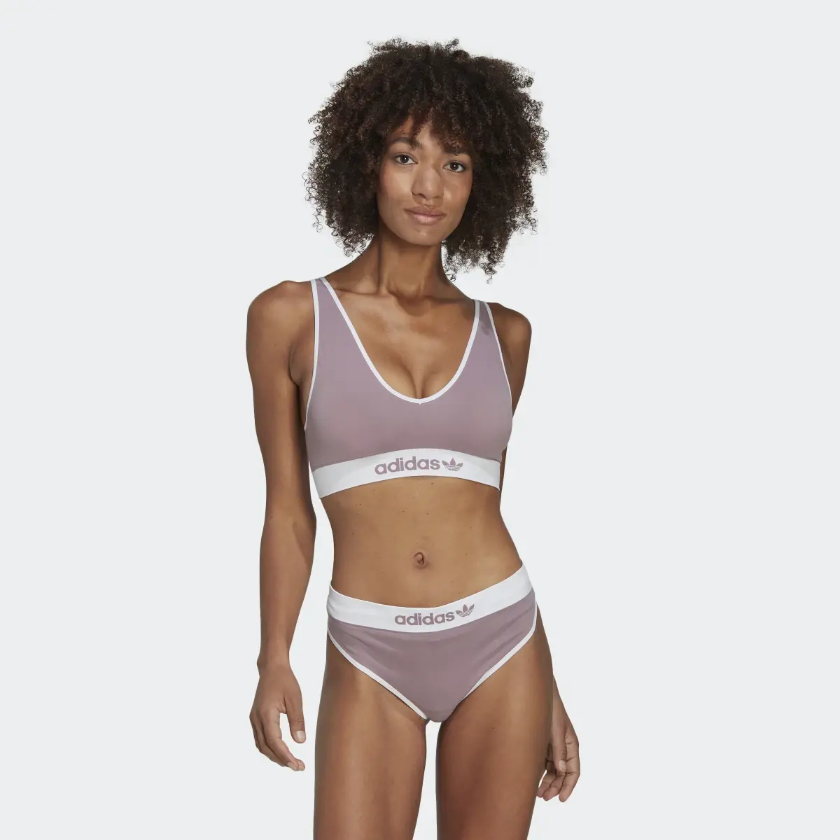 Adidas Modern Flex Cotton Scoop Low Back Bralet. 2