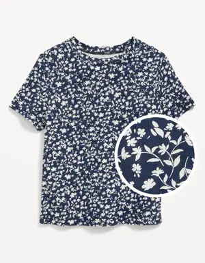 Unisex Printed Crew-Neck T-Shirt for Toddler blue