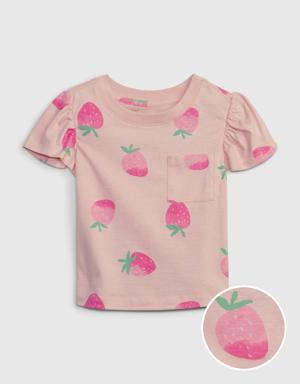 Toddler 100% Organic Cotton Mix and Match Graphic T-Shirt pink