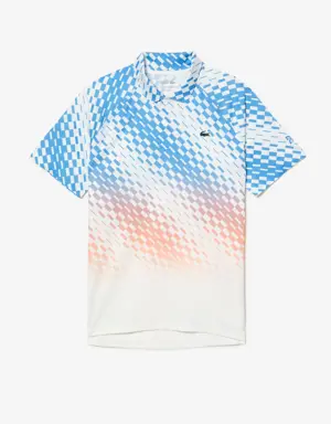 Polo de hombre Lacoste Tennis × Novak Djokovic con estampado de ajedrez Player version