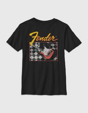 Kids Fender Checkered Guitar Tee black