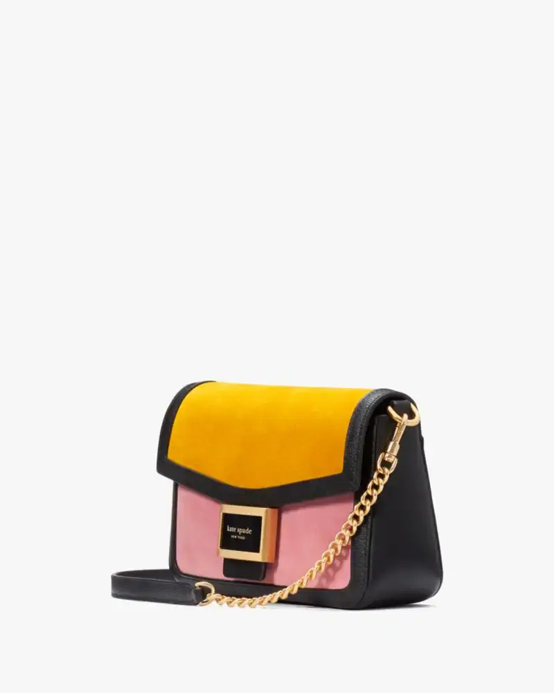 Kate Spade Katy Colorblocked Suede Flap Chain Crossbody. 3