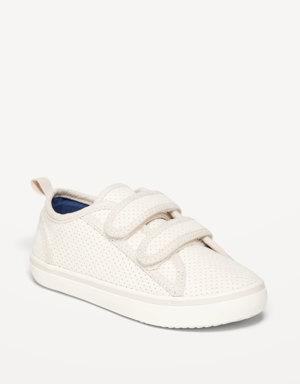 Unisex Perforated Faux-Suede Double-Strap Sneakers for Toddler multi