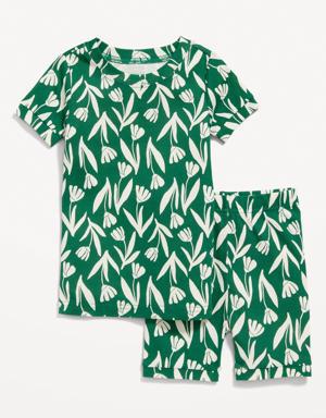 Old Navy Snug-Fit Graphic Pajama Shorts Set for Toddler & Baby green