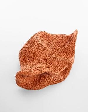 Natural fiber crochet hat
