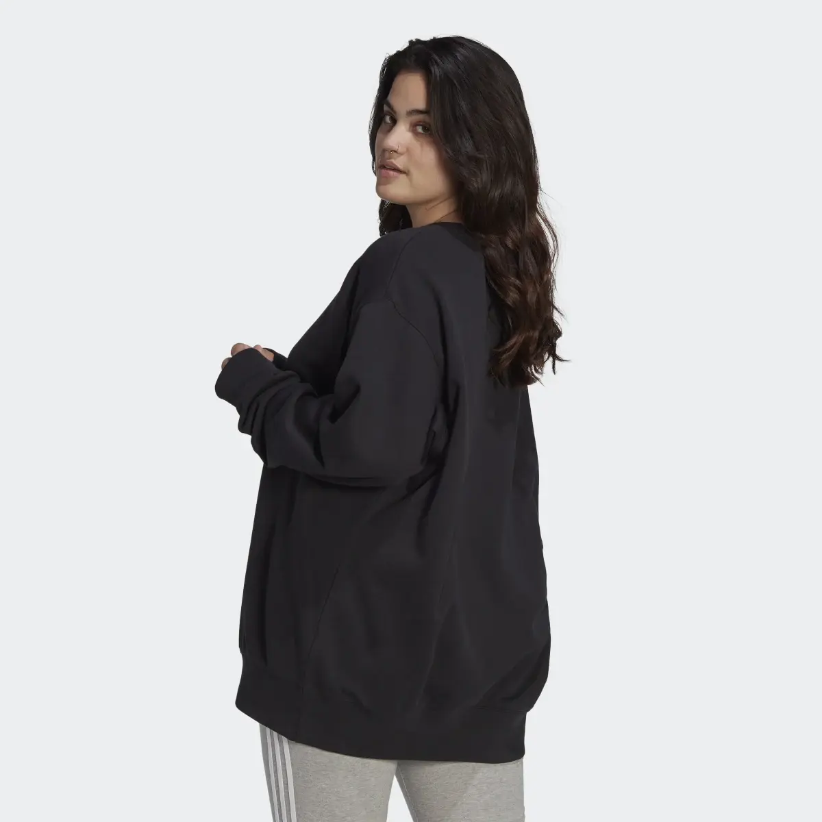 Adidas Trefoil Crew Sweatshirt (Plus Size). 3