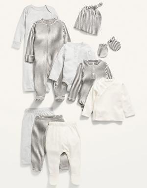 Unisex 10-Piece Layette Set for Baby gray