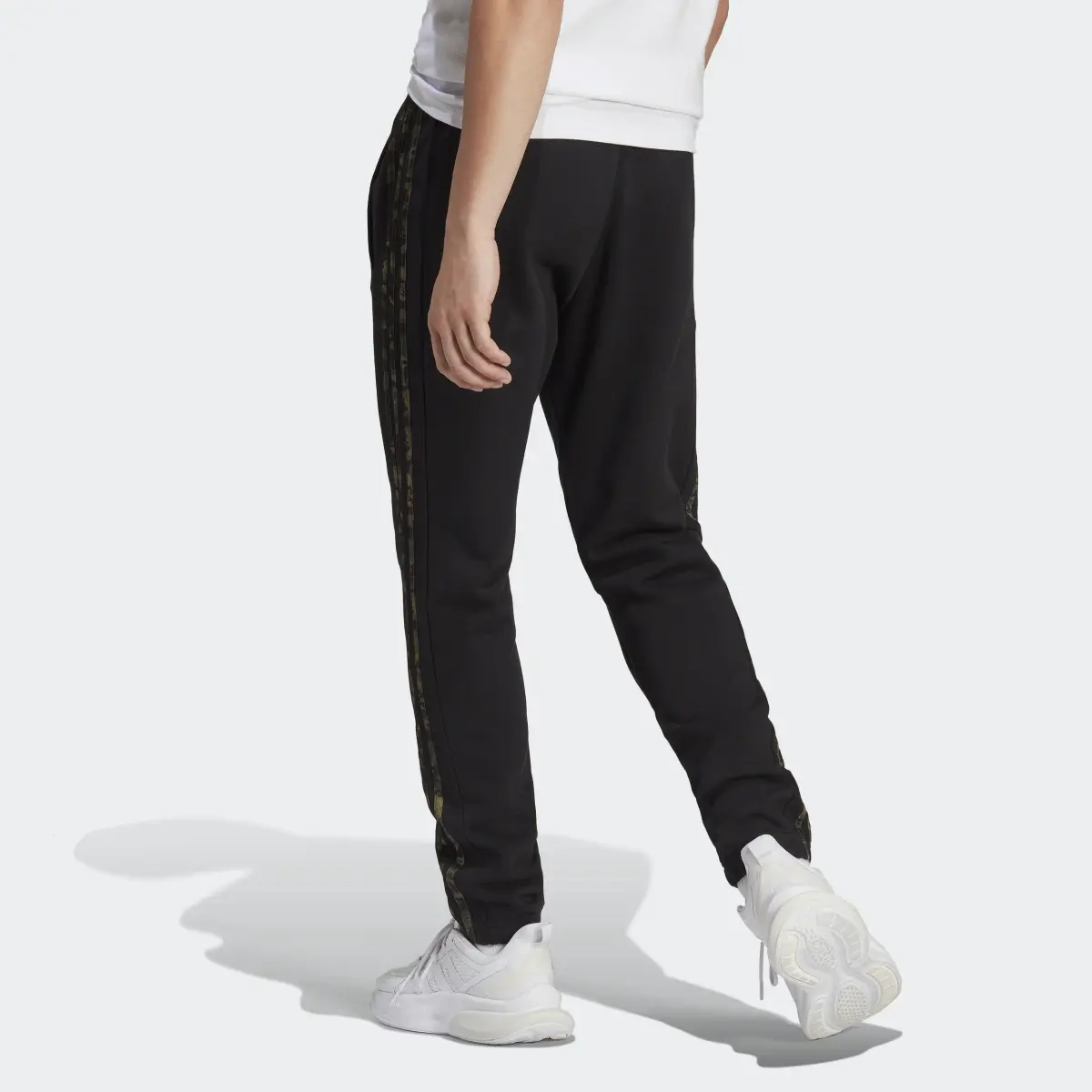 Adidas Essentials French Terry Tapered Elastic Cuff 3-Stripes Pants. 2