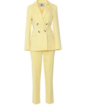 Buttoned Double Breasted Yellow Regular Fit Suit