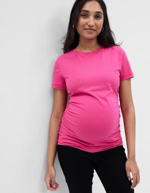 Gap Maternity Organic Cotton Vintage Crew T-Shirt pink