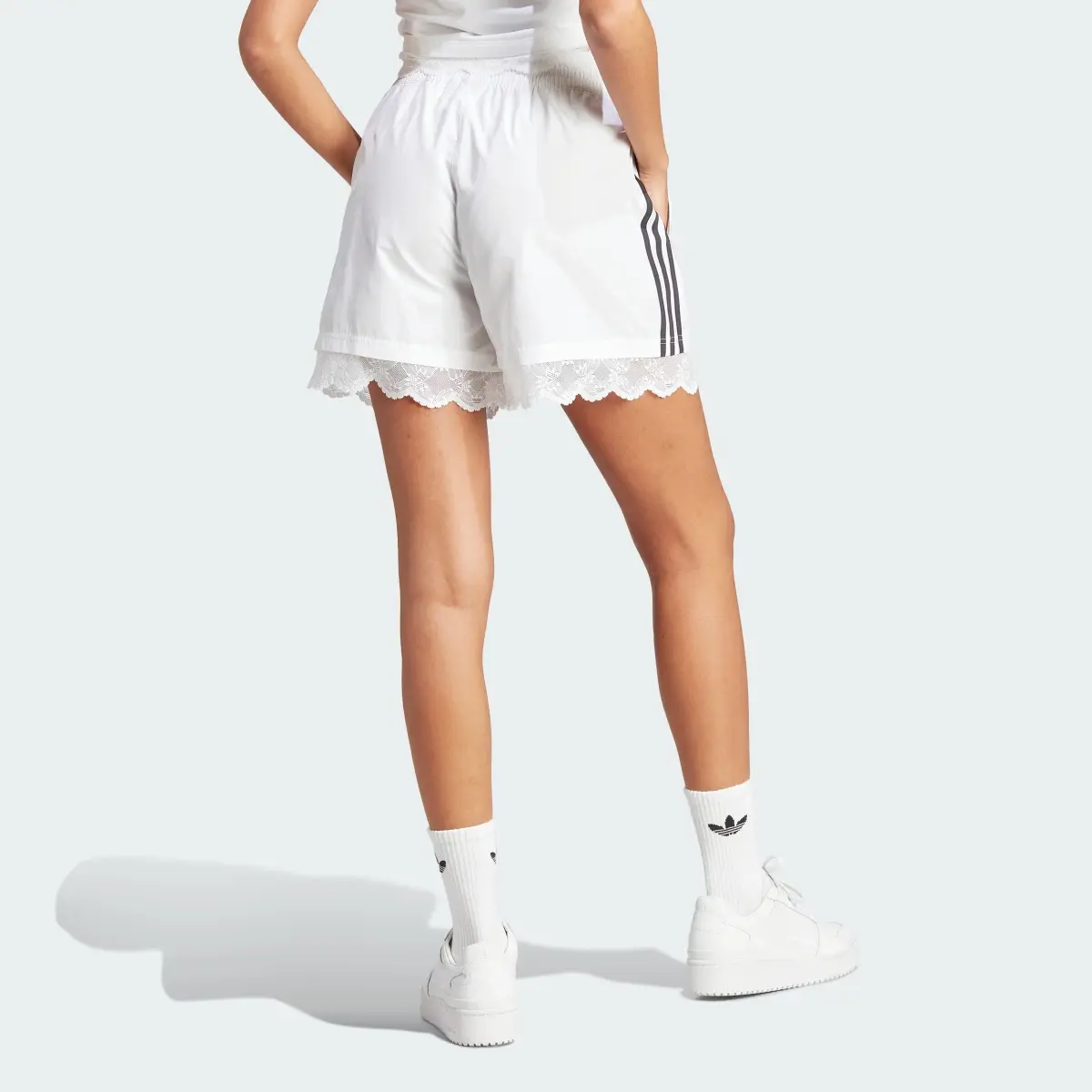 Adidas Lace Trim 3-Stripes Shorts. 2