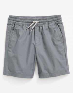 Functional-Drawstring Poplin Shorts for Toddler Boys gray