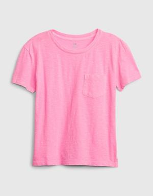 Kids 100% Organic Cotton Pocket T-Shirt multi
