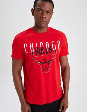 Fit NBA Chicago Bulls Pamuklu Penye Tişört