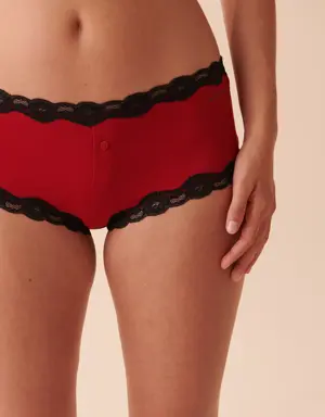 Super Soft Lace Detail Boyleg Panty