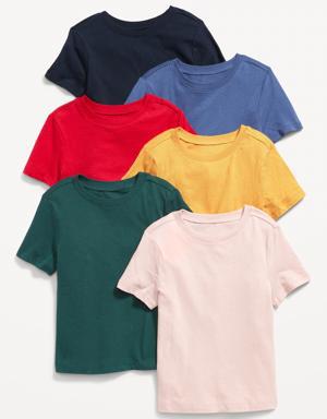 Unisex Crew-Neck T-Shirts 6-Pack for Toddler multi