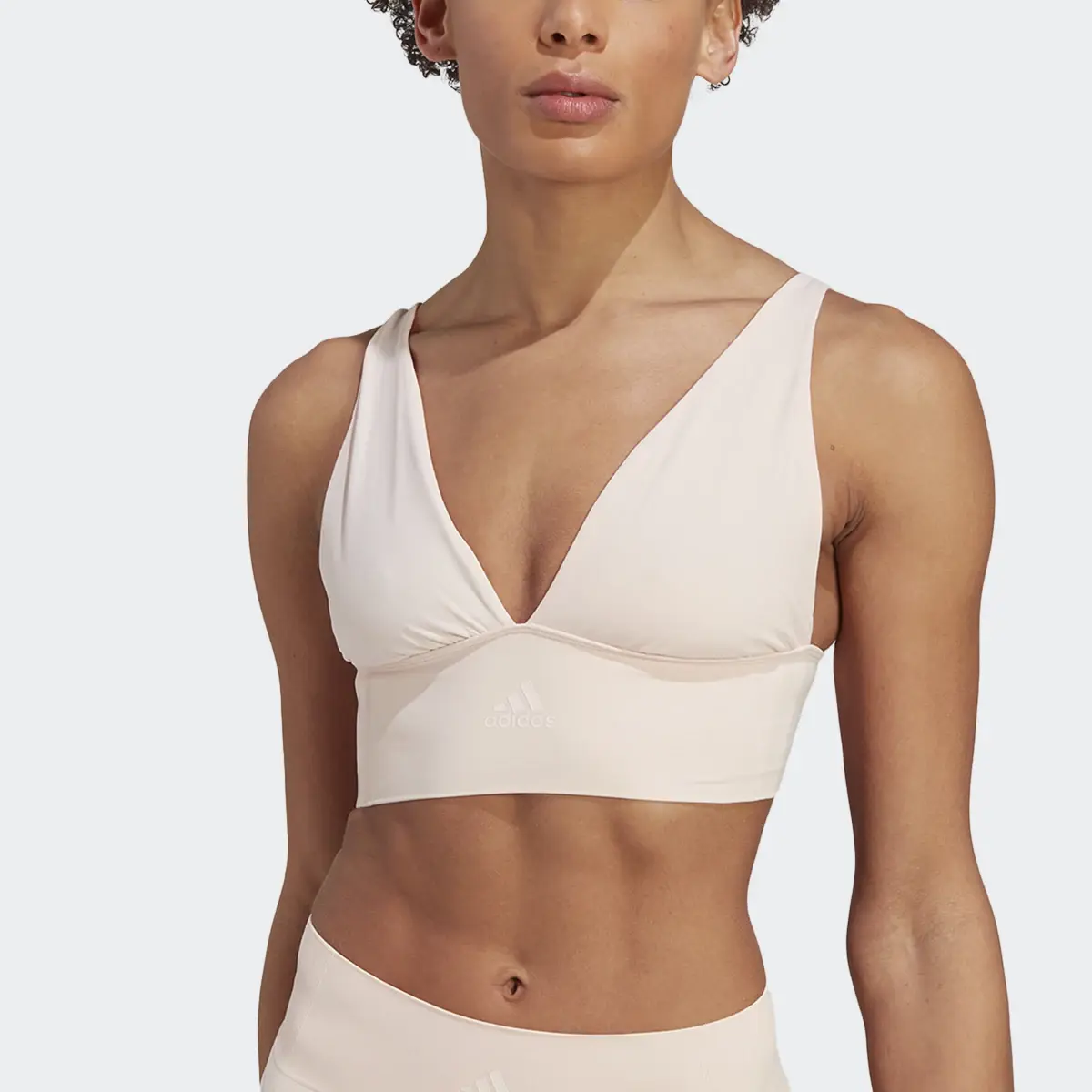 Adidas Active Seamless Micro Stretch Long Line Plunge Lounge Bra. 1
