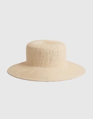 Structured Straw Hat beige