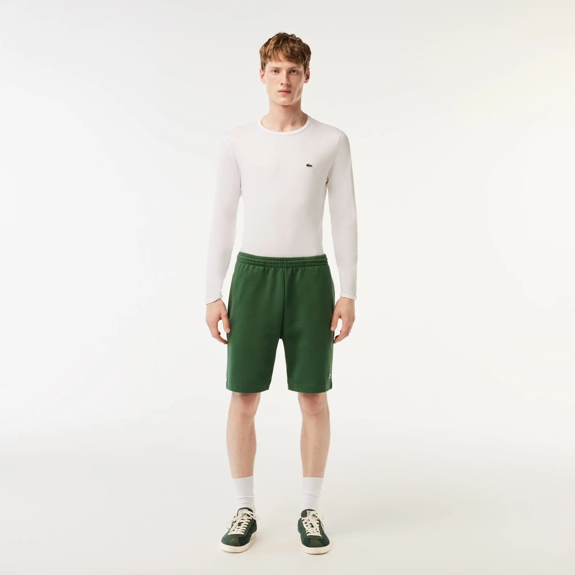 Lacoste Men's Lacoste Organic Brushed Cotton Fleece Jogger Shorts. 1