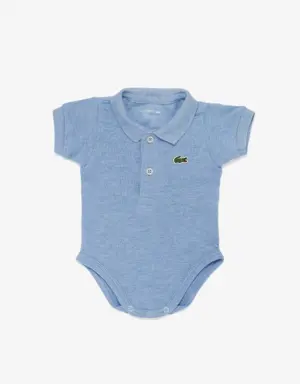 Lacoste Body da neonato in piqué di cotone biologico con confezione in cartone riciclato