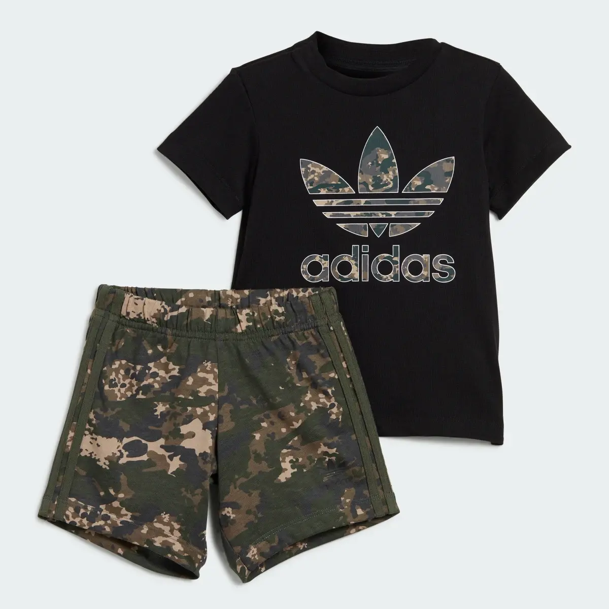 Adidas Camo Shorts and Tee Set. 1