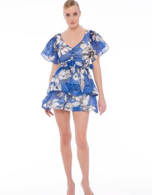 Godeli Transparent Floral Mini Dress