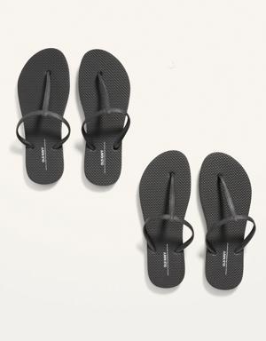 T-Strap Flip-Flop Sandals 2-Pack (Partially Plant-Based) black