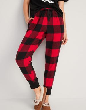Printed Flannel Jogger Pajama Pants red