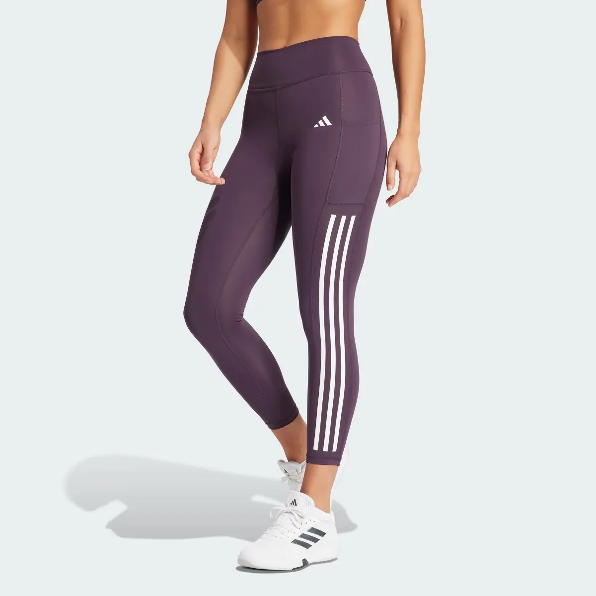 Adidas Optime 3-Stripes Full-Length Leggings. 1