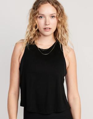 Old Navy UltraLite Sleeveless Cropped Top for Women black