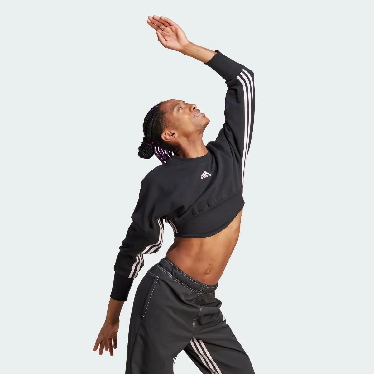 Adidas Dance 3-Stripes Corset-Inspired Sweatshirt. 3