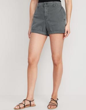 High-Waisted OGC Pull-On Chino Shorts -- 3.5-inch inseam black