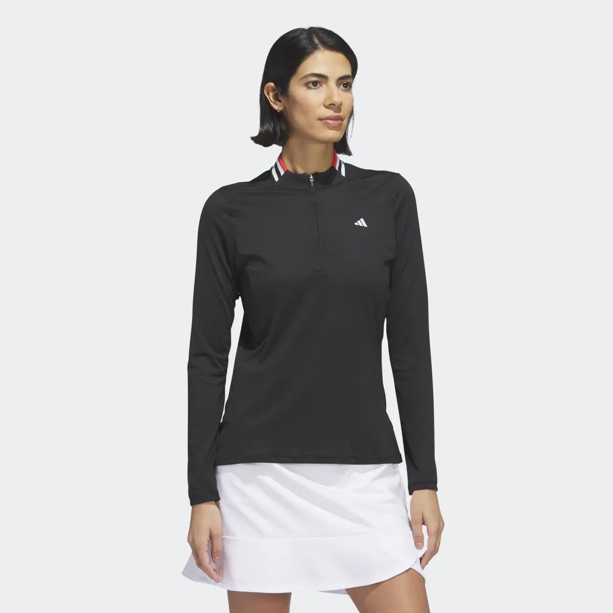 Adidas Ultimate365 Tour Long Sleeve Mock Polo Shirt. 2