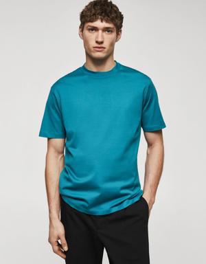 Mango Merzerisiertes Basic-T-Shirt Lightweight