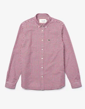 Men's Regular Fit Gingham Oxford Cotton Shirt