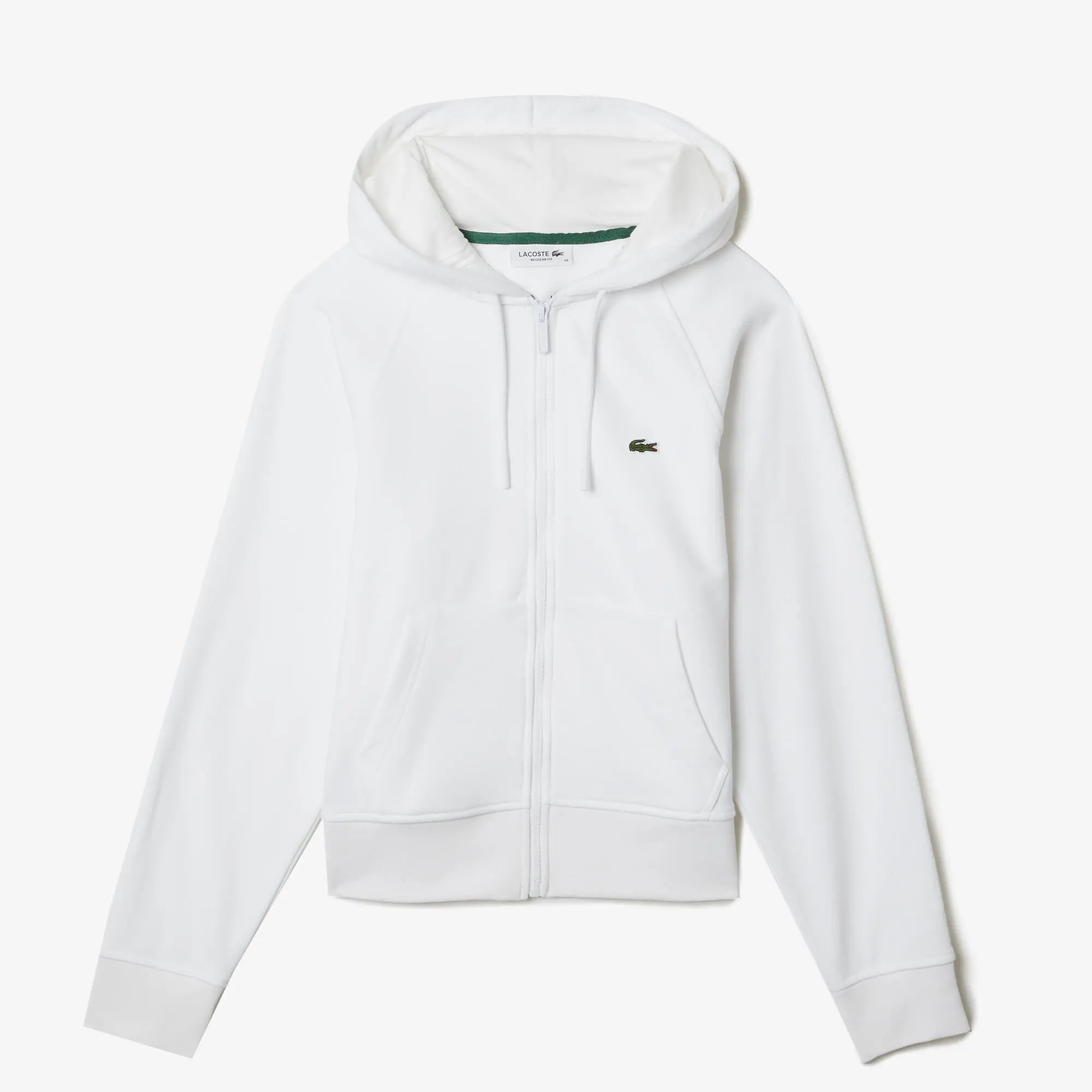 Lacoste Women's Lacoste Hooded Organic Fleece Zipped Jogger Sweatshirt. 2