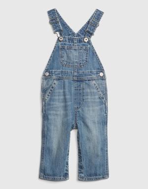 Baby Organic Cotton Denim Overalls blue