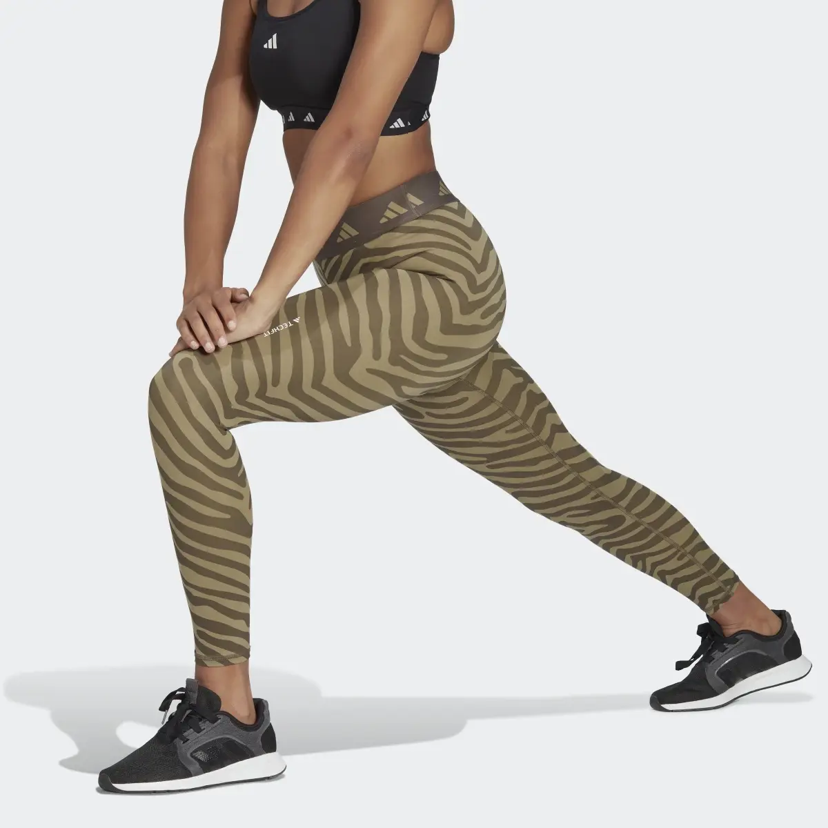 Adidas Hyperglam Techfit High-Waisted 7/8 Zebra Leggings. 1