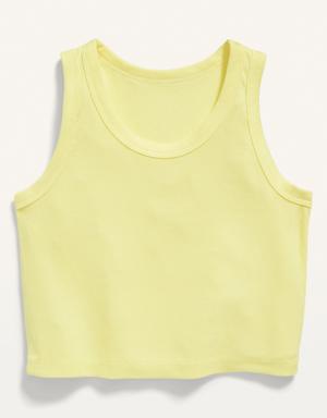 Cropped UltraLite Rib-Knit Performance Tank for Girls yellow